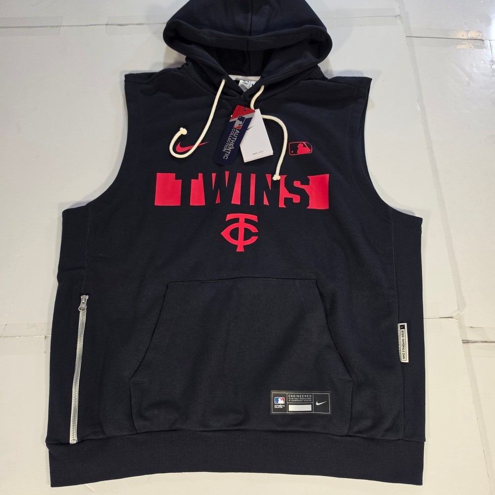 Nike Minnesota Twins MLB Authentic Collection Sleeveless Hoodie Navy Mens L